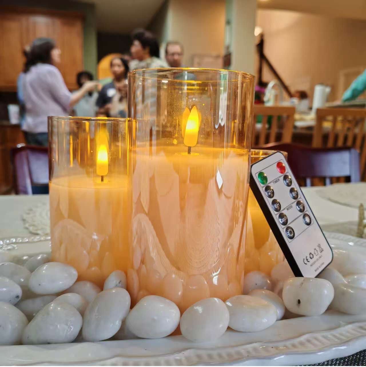 Eco-Friendly Flameless Scented LED Candle Vanilla Glow Gold