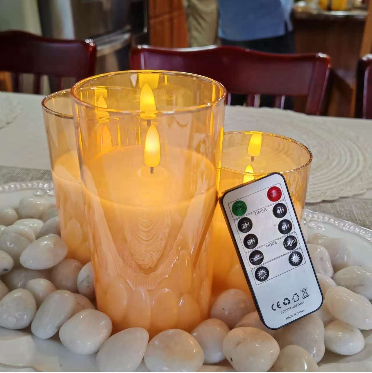 Eco-Friendly Flameless Scented LED Candle Vanilla Glow Gold