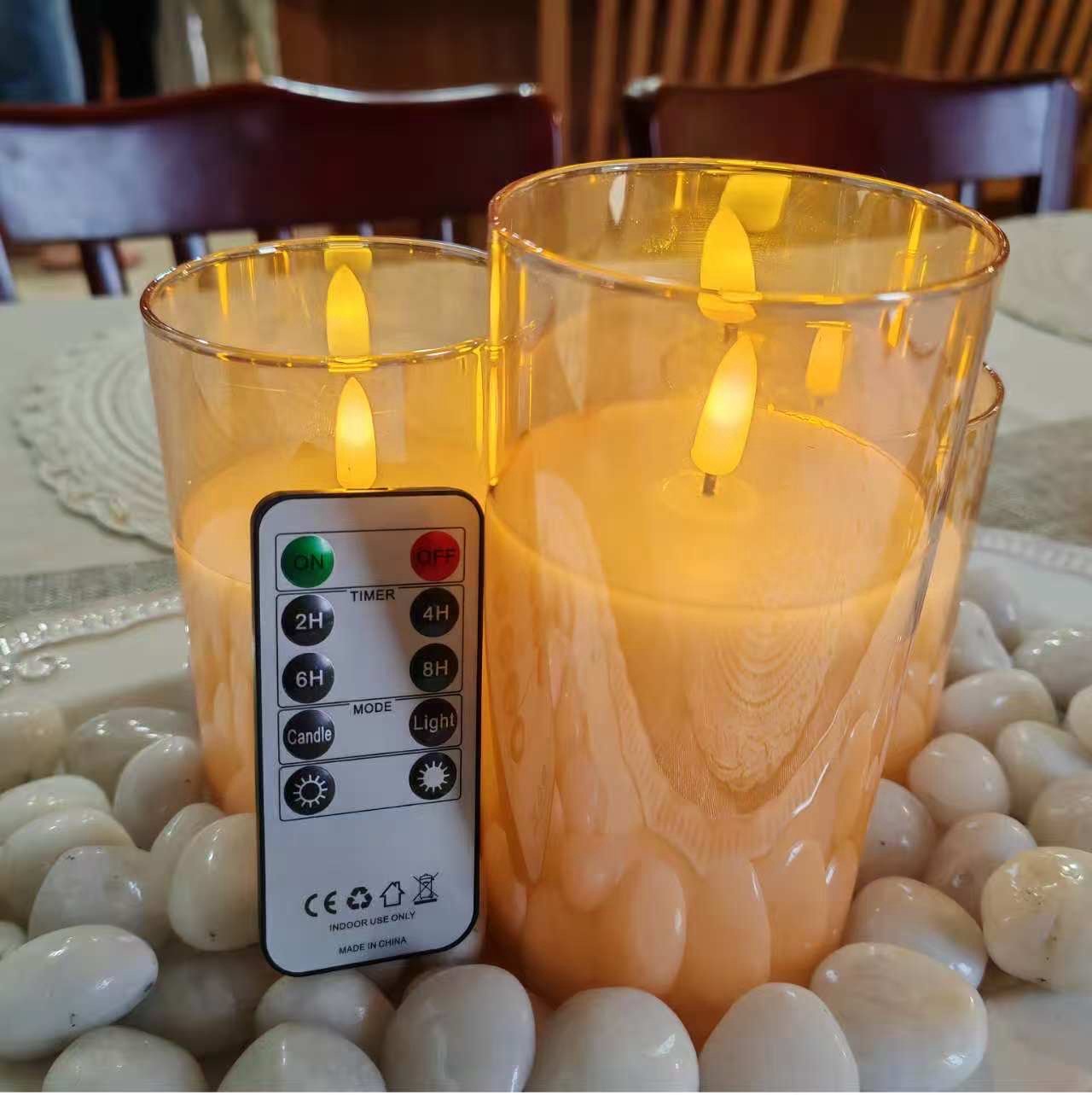 Eco-Friendly Flameless Scented LED Candle Vanilla Glow Gold