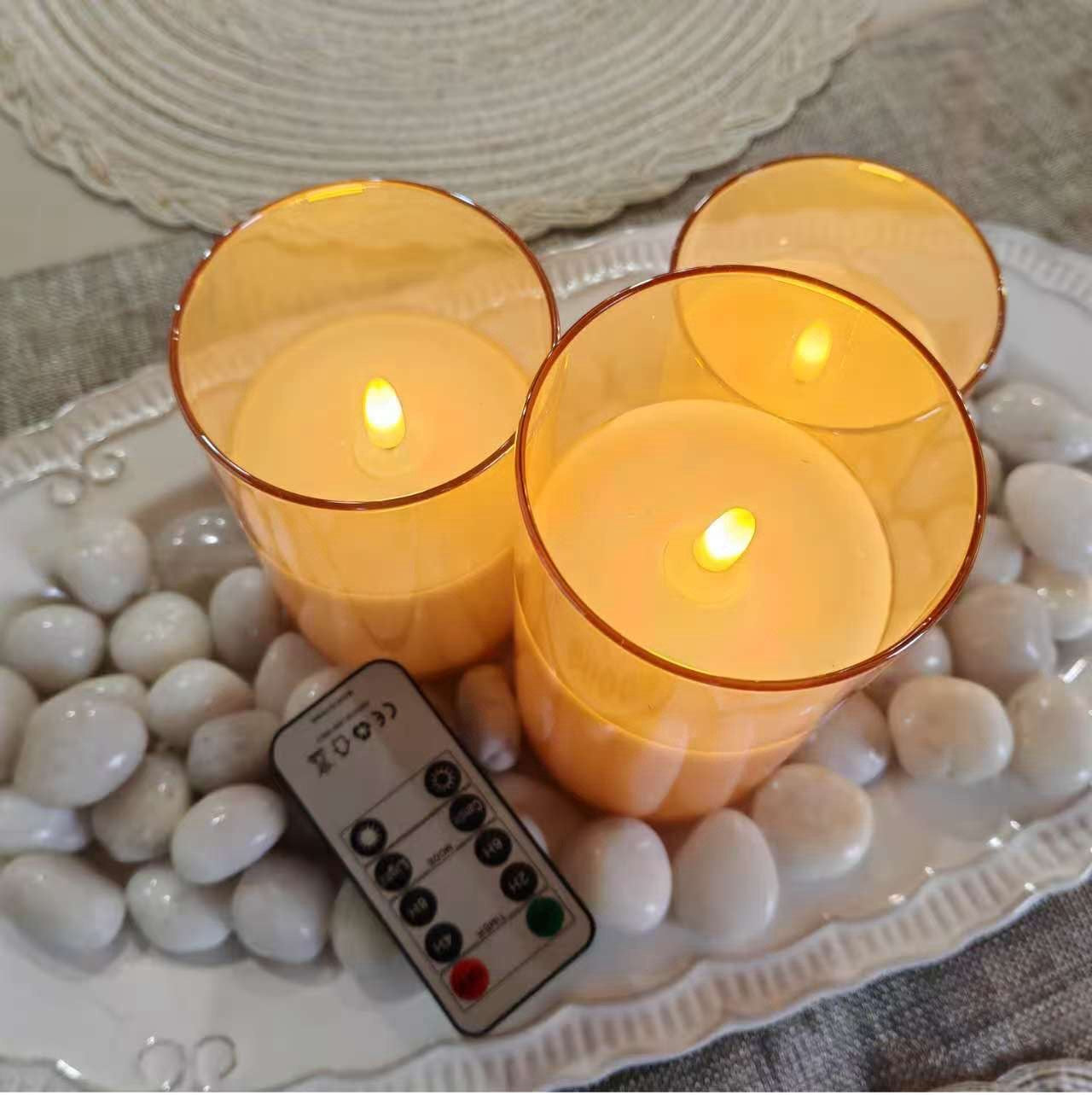 Eco-Friendly Flameless Scented LED Candle Vanilla Glow Gold